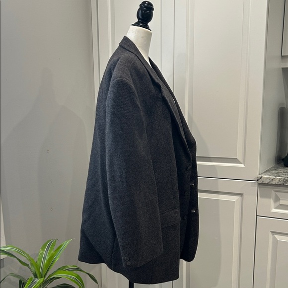 Men's Charcoal Trench Coat 
Pure Virgin Wool - Picture 2 of 11